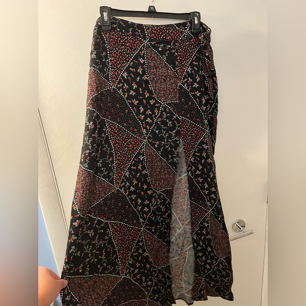 Floral Maxi High Slit Skirt